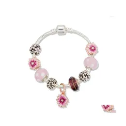 Charm Bracelets Viovia 2022 Daisy Flowers Tasarım Varış Boncukları Orijinal Bilezik Takı B20010 DRAP TESLİMİ DH1CV