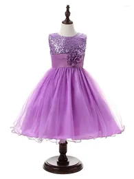 Mädchen Kleider Elegante Pailletten Blume 2022 Lange Prinzessin Party Infanti Baby Kleidung Pageant Kid Prom Erstkommunion Kleid