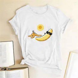 Damskie koszulki Kobiety Summer Tshirt Kobieta śmieszna urocza koszulka graficzna dla kobiet ropa mujer verano opalanie T-shirty Banana