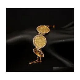 Charm Bracelets Turkish Gold Chain With Crystal Ottoman Wedding Jewelry For Bride Arabic Women Bijouxcharm Drop Delivery Dhh6K