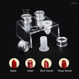 Storage Bottles 9-piece DIY 12.1mm Simple Lipstick Filling Tube Silicone Mold Aluminum Ring Four-hole Bracket Homemade Tool Set