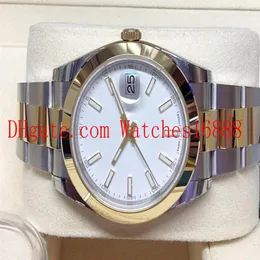 Zegarek na nadgarstek DATJUST 41 mm 126303 Bi Color Automatyczne maszyny męskie Watch White Dial Stal nierdzewna i żółte złoto M271N