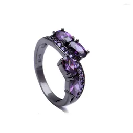 Hochzeitsringe der schwarzen golorfarbenen Prinzessin-geschnittenen Luxusschmuck der Dame 2022 MICRO PRAVEL PURTA BLUE Pink Kubikzirkon Ring