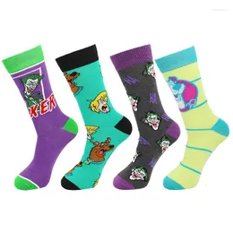 Men's Socks Cartoon Clown Custom Colorful Fashion Hip Hop Candy Color Gifts College Dormitory Funny
