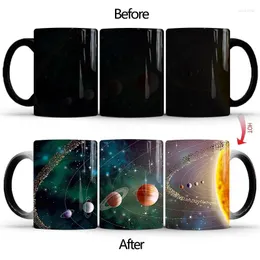 Muggar 350 ml Solsystem Magic Coffee Mug Creative Color Changing Funny Ceramic Te Milk Breakfast Cup Gifts For Friend Children