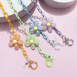 Acrylic Eyeglass Chain Flower Pendant Rope Holder Lanyard Strap Chains Accessory For Woman Sunglasses Neck Rope