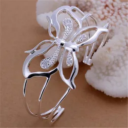 Bangle Babyllnt 925 Silver Grace Butterfly Bracelet para Woman Charm noivado de casamento Fashion Jewelry Gift Wholesale