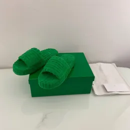 RESORT SPONGE Hausschuhe Stoffsandalen grüne Luxusrutschen Baumwollerhöhung Weich und bequem mit Box von hoher Qualität Größe 35-44