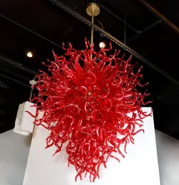 L￢mpadas pendentes Candeliers iluminando a cor vermelha com o lustre de vidro soprado Luzes LEDs penduradas Corrente de pingente de Natal Colo1855373