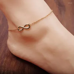 Anklets Women Forever Infinity Charm Anklet 8 Chain Ankle Bracelets On Leg Sexy Barefoot Sandal Beach Gold Foot Jewelry For Girls