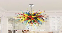 Moderne Kunst Kronleuchter Lampe Mehrfarbige Hand geblasenes Glas Kronleuchter LED H￤ngende Anh￤nger Beleuchtung f￼r Wohnzimmer9364585