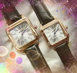 Par Women Quartz Men Time Clock Watches Auto Date Simple Roman Square Dial Designer Titta p￥ alla brott Tv￥ stift Leisure Wristwatch Montre de Luxe g￥vor