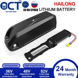 Bateria de Hailong Li-oin 36V 31AH 48V 20AH 52V 13AH 18650 Cell Electric Bike Downtube Baterias recarregáveis ​​para 500W 1000W Motor