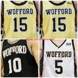 Custom Stitched Wofford Terriers Basketball Jersey 5 Storm Murphy 10 Nathan Hoover 11 Ryan Larson 12 Alex Michael