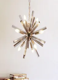 Nowoczesne oświetlenie żyrandolowe do salonu w stylu amerykański szkło szklane lampki wiszące nordyckie urządzenie oświetleniowe jadalnia żyrandol1424255