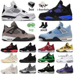 Jumpman Fashion 4S Basketball Shoes Military Royal Royal White Oreo Canvas Sneakers Red Thunder Oklahoma Sooners Mens