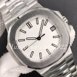 PPF Factory Mens Watch 40mm V4 Version 8.6mm Ultra Thin Men's Automatic Cal.324 SC Movement Date Blue Gray White Men Eta 5711 Platinum Transparent Luminous Wristwatches