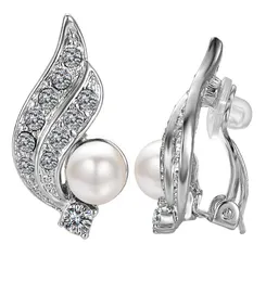 Yourefs Pearl Zircon Ear Clip Earrings Fashion Woman Jewelry Wedding Gift 18K Gold Plated1807506