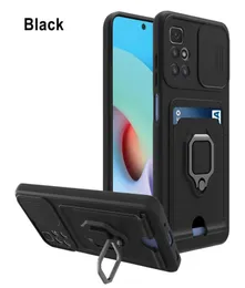 Korthållare Plånbok Telefonfodral för Xiaomi Redmi Note 10 Pro 8 9A Mi 11 Lite Poco X3 NFC M3 Soft Ring Holder Lens Protection Cover7211624