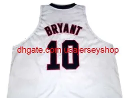 Retro 2008 Pequim Bryant #10 Jersey de treinamento de basquete EUA White All S-5xl