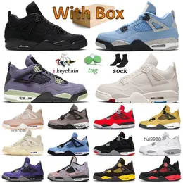 Scarpe da basket classiche Jumpman Canvas Designer Donna 4 Uomini Scarpe da ginnastica Black Cat Zen Master Red Thunder Canyon Viola Bianco Oreo Royalty JORDAM