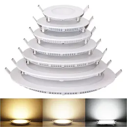 Led Recessed Downlights 램프 Dimmable 4W 6W 9W 12W 15W 18W 21W 따뜻한/자연/차가운 흰색 초박형 Led 패널 라이트 드라이브