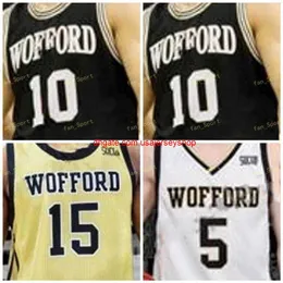 Custom Stitched Wofford Terriers Basketball Jersey 1 Chevez Goodwin 2 Michael Manning Jr 3 Fletcher Magee 4 Isaiah Bigelow