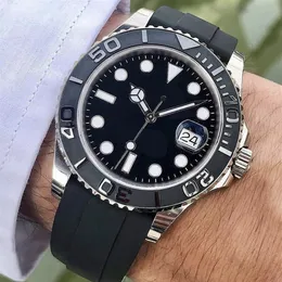 luxury Fashion Top 40mm Senior mens Watch black Dial Rubber strap 2813 automatic movement classic men's Watches advanced Wris2493
