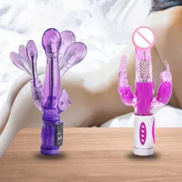 Schönheitsartikel ORISSI Bunny Triple Pleasure Rabbit Vibrator G-Punkt-Klitoris-Stimulator Analplug Rotationsdildo sexy Spielzeug für Frau