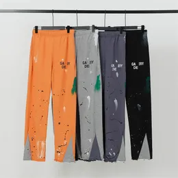 남성 바지 Galleres 스웨트 팬츠 Dept Speckled Letter Print Mens Womens 커플 느슨한 다목적 캐주얼 조깅 바지 스트레이트 사이즈 S-XL