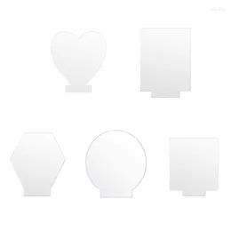 Party Decoration E56C Acrylic Clear Sign 10st Blomma transparent ark DIY -sittplatser Placeringspaneler