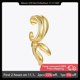 Backs Earrings ENFASHION Cute Bowknot Ear Cuff 2022 Gold Color Clip On For Women Boucle Oreille Femme Fashion Jewelry Party E211312