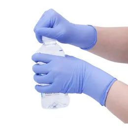 6 пар титанфинового высокопрочного ледяного синего одноразовые текстурированные резиновые перчатки нитрил для медицинских