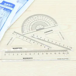 4 parça / plastik cetvel kümesi şeffaf tutucu üçgen standart test çizimi