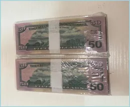 Другие праздничные поставки вечеринок вечеринки 2022 Fake Money Banknote 5 10 50 50 100 долларов Реалистичный игрушечный бар Copy Curr4715824