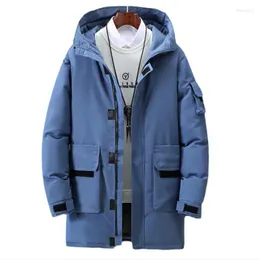 Piumino imbottito da uomo Sezione di media lunghezza 2022 Cappotto parka spesso ispessito tendenza tasca grande Inverno caldo e bello