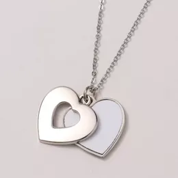 Сублимация сердца в форме поляного ожерелья для вечеринки в пользу сплавы Love Jewelry Sultry с плоской цепью романтический день святого Валентина EE
