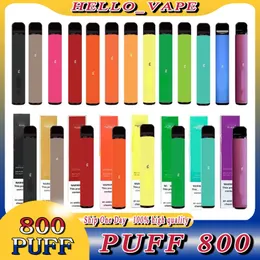 Taşınabilir Puflar 800 Elektronik Sigara Tek Kullanımlık Vapes E-sigaralar 550mAh Pil 3.2ml önceden doldurulmuş vape kalem
