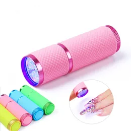 Electric Torch LED -lampa Nagel torktumlare bärbar UV Money Detector Ficklight Gel Lack Manicure Tool