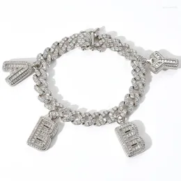 Bracelets de charme 7 "-9" Cartas personalizadas Nome do anklet Bling Icele