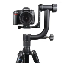 Stativ Professional Aluminium Gimbal Tripod Head för Heavy Telepo Lens DSLR Camera 360 Panoramic Swivel upp till 10 kg