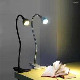 Lâmpadas de mesa Lâmpada de mesa LED USB com clipe Flexível Livro de Livros Estudo Estudo do escritório Trabalho de cabeceira Crianças Casa Casa Nightlight Protect