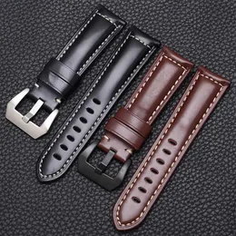 band Watch Accessories 20 22 24 26mm Cow Leather Strap Bracelet with Pin Buckle For Panerai PAM 441 359 Series Chain323G