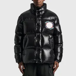 Haft klatki piersiowej zabawna odznaka męska kurtka zimowa stojak na kołnierz puffer mody projektant mody w dół kurtki rozmiar 1--5