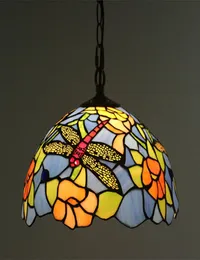 12 Inch Art Vintage Dragonfly Glass Shade Pendant Lamp LED Restaurant Kitchen Dining Room Lights Home Decor Light Fixtures el S9343641