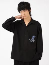 Camicie casual maschile perdute per la mente 21aw giapponese camicia da strada indossare una coppia neutra di veste di fiori minimalismo neutro