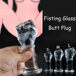 Güzellik ürünleri yeni erkek ve kadın mastürbasyon şeffaf cam fist anal fiş yapay penis horoz vajinal genişletici eşcinsel seksi oyuncaklar yetişkin fisting ürünü