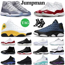 2023 Jumpman 11 11s Scarpe da pallacanestro da uomo 13 13s Uomo Donna Sneakers Cherry Cool Grigio Bred Brave Blu Hyper Royal Court Viola Chicago Donna JORDON JORDAB