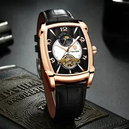 2019 Tevise Mens Watches Moon Fase Tourbillon Mechanical Watch Мужчины