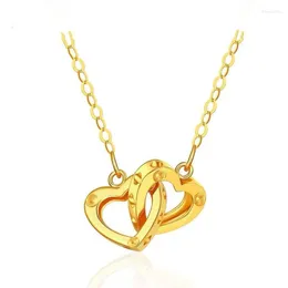 Chains Rael 18K Gold Chain Heart-shaped Pendant Price Yellow Pure Au750 Necklace Show Coarseness Gift For Women X0014